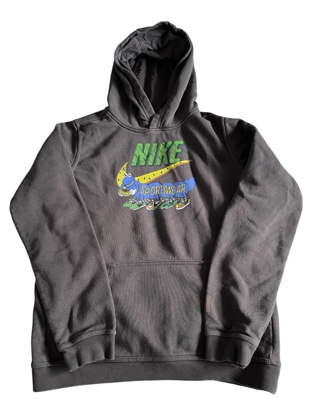 Boys NIKE Sportswear Caterpillar Hooded Sweatshirt Hoodie Grey XL Extra Large